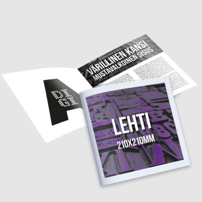Lehdet 210x210mm mustavalkoinen sisus ja värillinen kansi