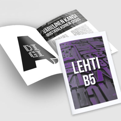 Lehdet B5 mustavalkoinen sisus ja värillinen kansi