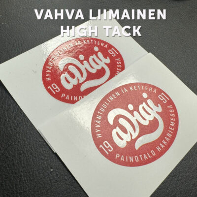 Tiukkaliimainen muovitarra